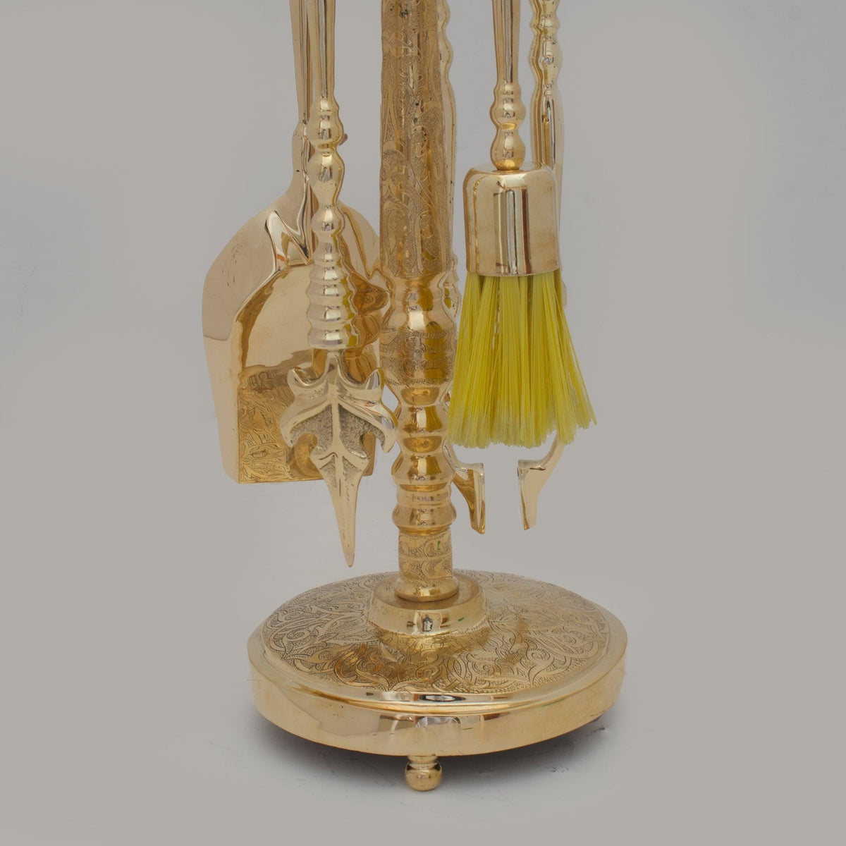 Unlacquered Solid Brass Fireplace Tools