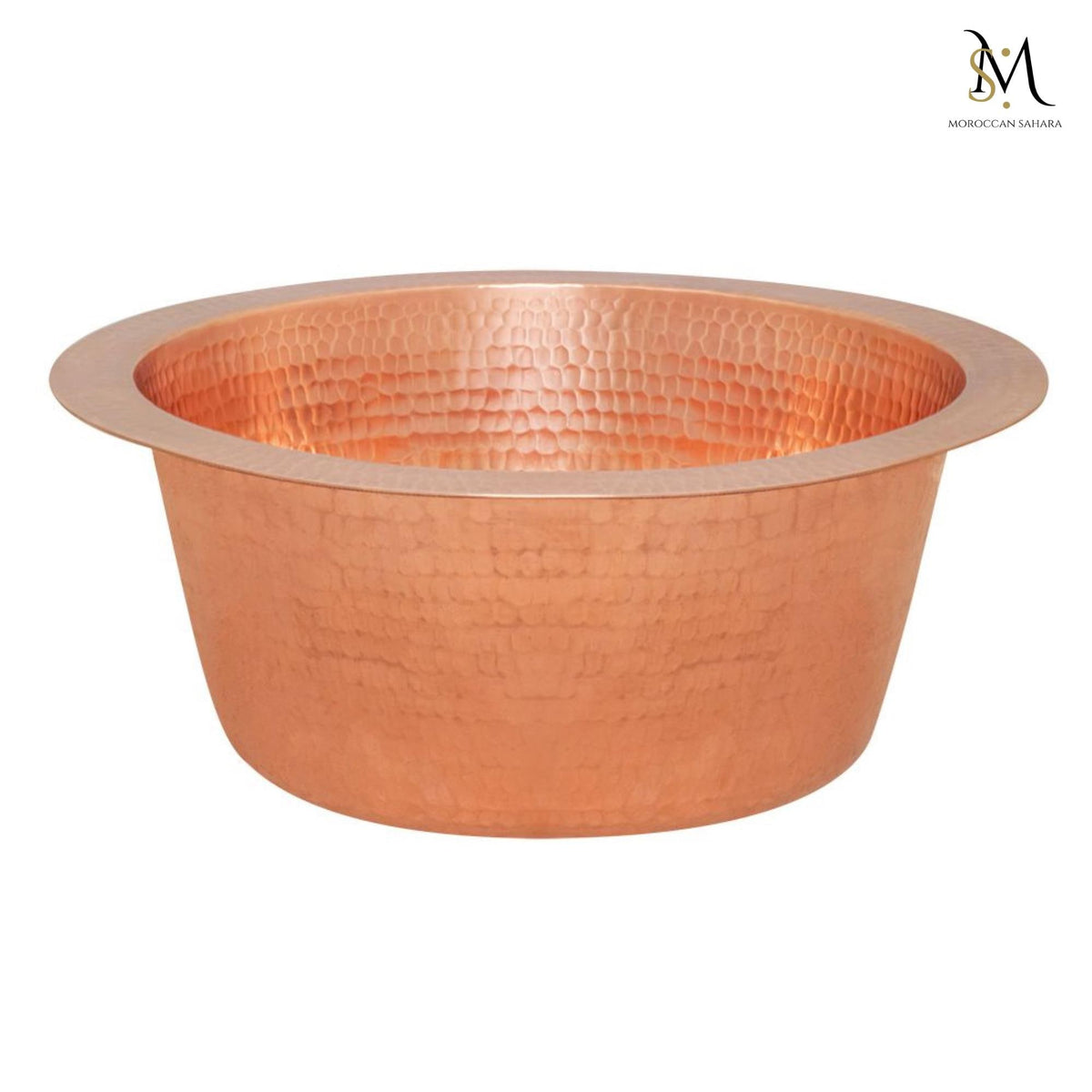 Hand Hammered Solid Copper Sink: Round Drop-In or Undermount, Includes Strainer