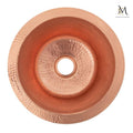 Hand Hammered Solid Copper Sink: Round Drop-In or Undermount, with Strainer