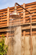 Handcrafted Unlacquered Copper Rain Shower Head, Outdoor Shower