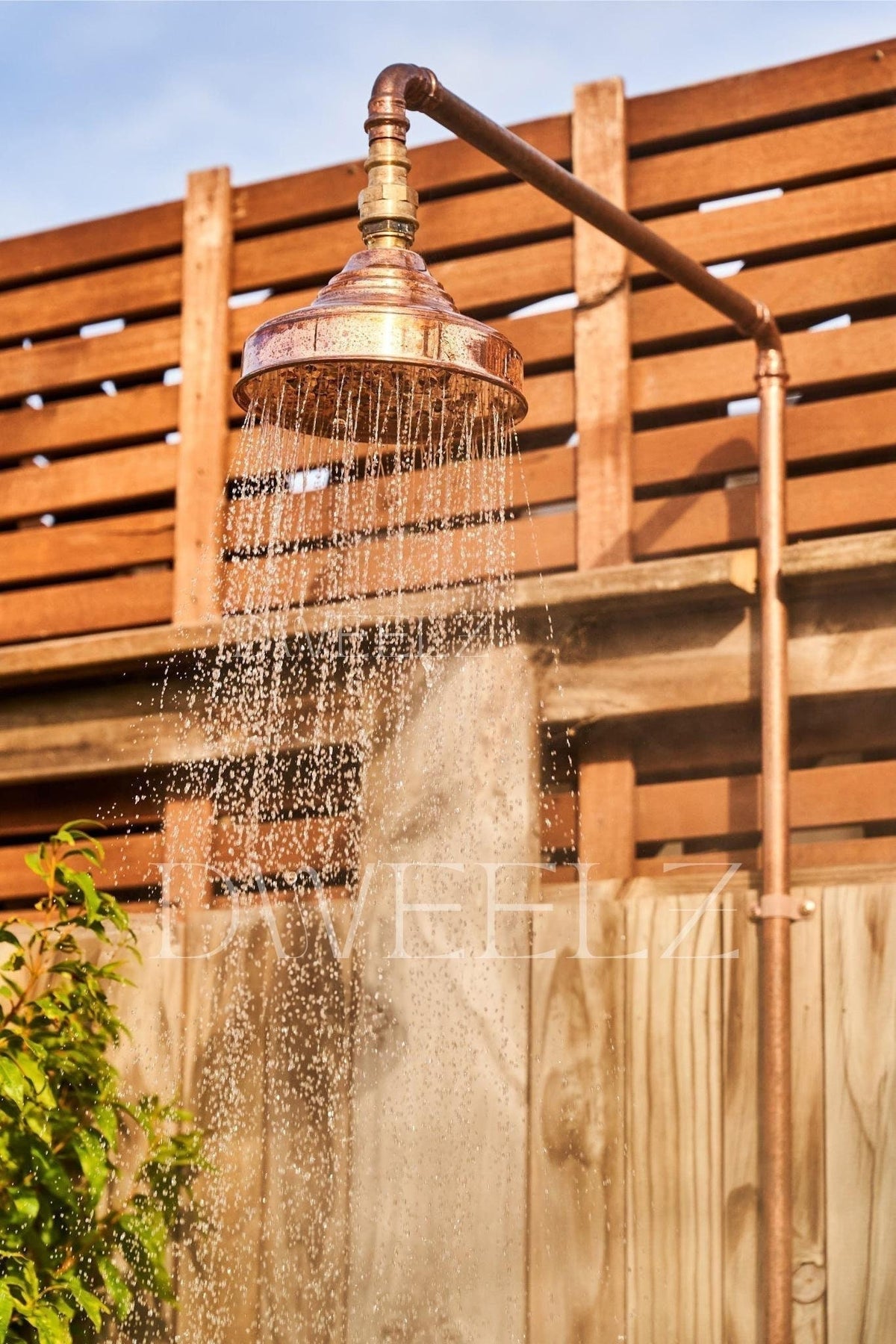 Handcrafted Unlacquered Copper Rain Shower Head, Outdoor Shower