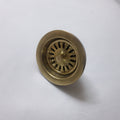 Solid Brass Kitchen Sink Strainer: Shallow Cup Basket, 3-1/2" Drain