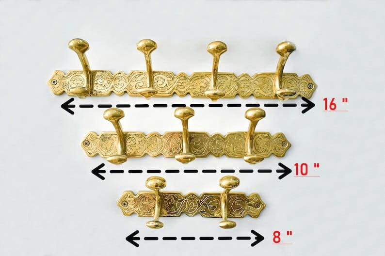 Moroccan Hooks brass . Solid Brass Embossed Coat - brass hook moroccan Etched Bathroom Towel Hooks