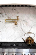 Unlacquered solid brass pot filler