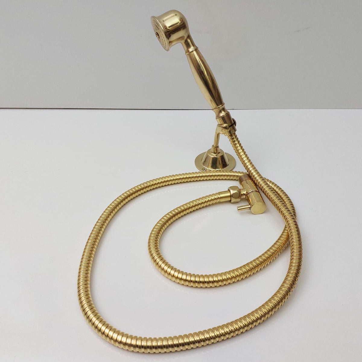 Unlacquered Brass Handheld Shower Head Set
