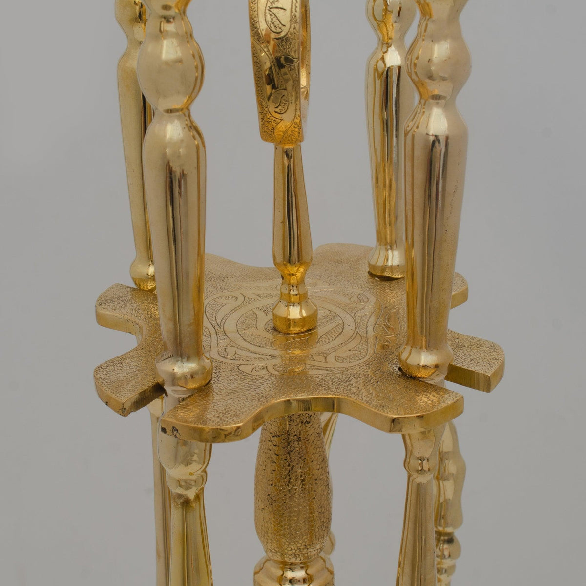 Unlacquered Solid Brass Fireplace Tools