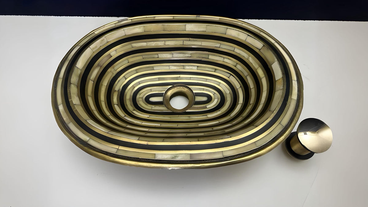 Luxury Bathroom Sink – unlacquered Solid Drop in vanity Brass sink