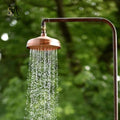 Handcrafted Unlacquered Solid Copper Rain Shower Head - Outdoor Vintage Style