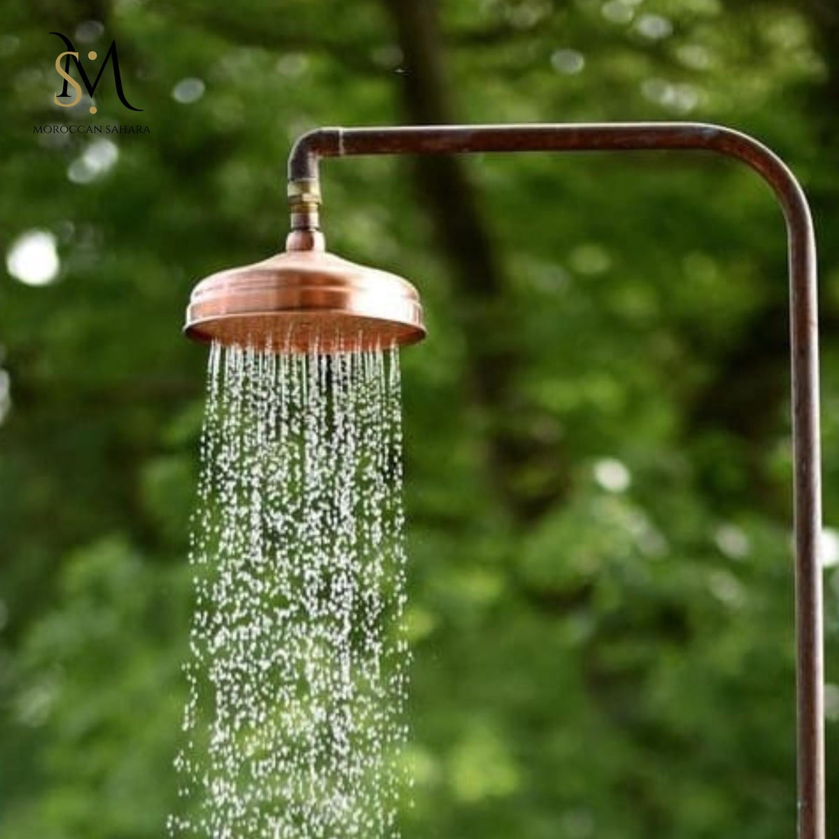 Handcrafted Unlacquered Solid Copper Rain Shower Head - Outdoor Vintage Style