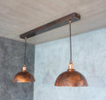 Oxidized Copper Ceiling Pendant Set, Copper Lampshade, Copper Ceiling Light Fixture, Copper Hanging Dome Light Set Kitch