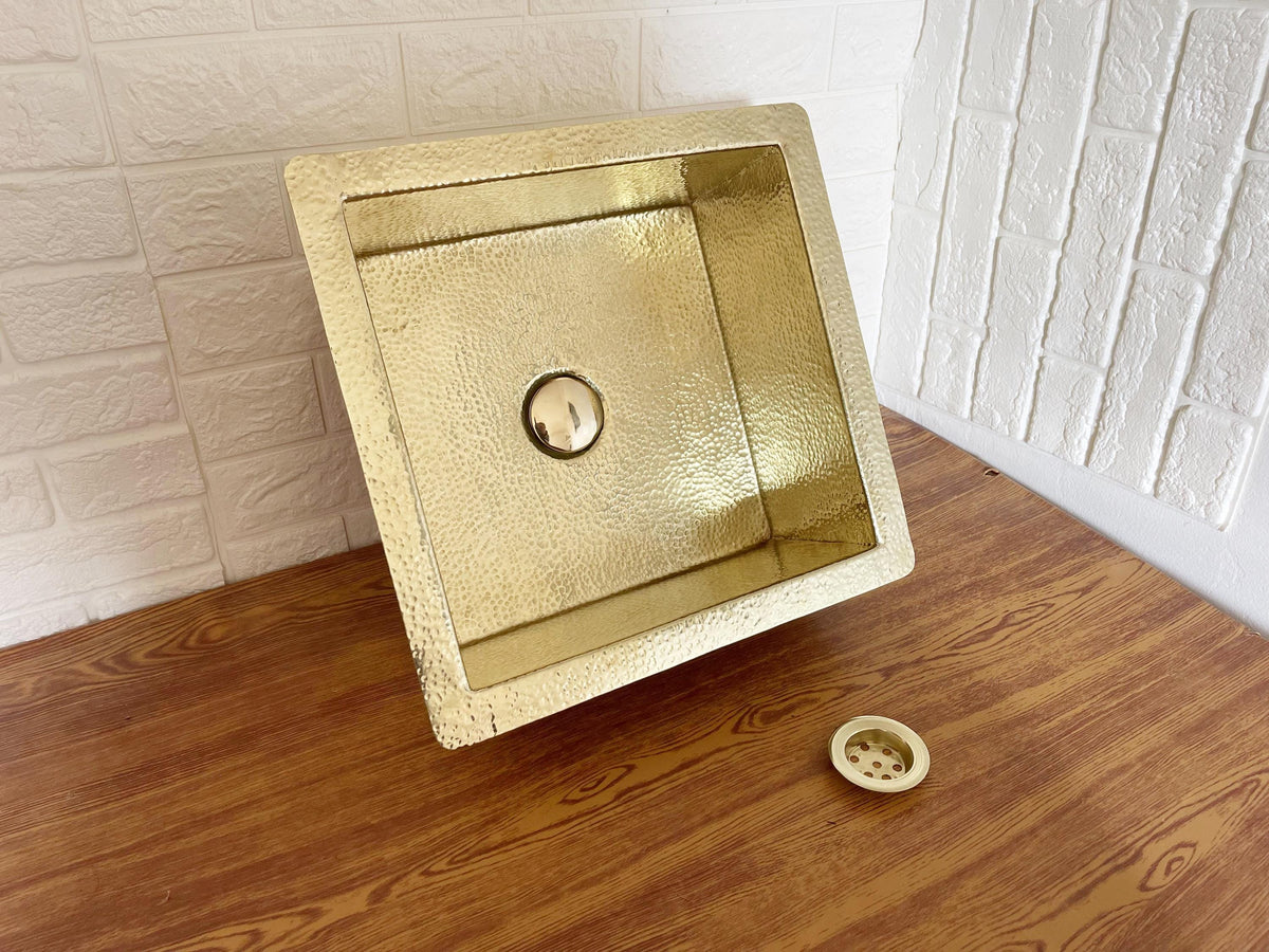 Unlacquered Brass Undermount Hammered Sink, Kitchen Bar Sink, Island Sink, Outdoor Brass Sink, Hammered Brass Basin, Rus