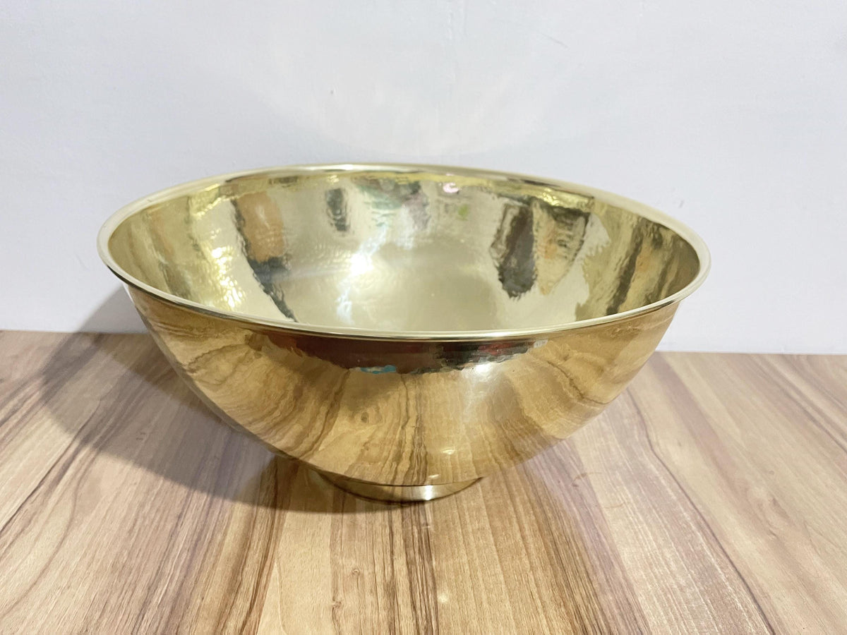 Round Hammered Brass Bathroom Bowl Sink, Handmade Unlacquered Brass Vessel Sink, Bathroom Vanity Sink, Brass Sink, Handm