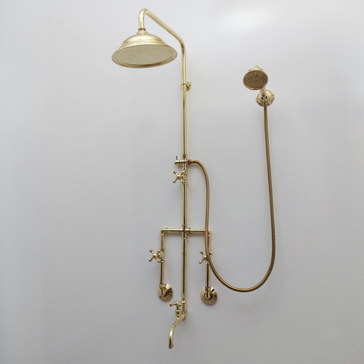 Unlacquered Brass Shower System