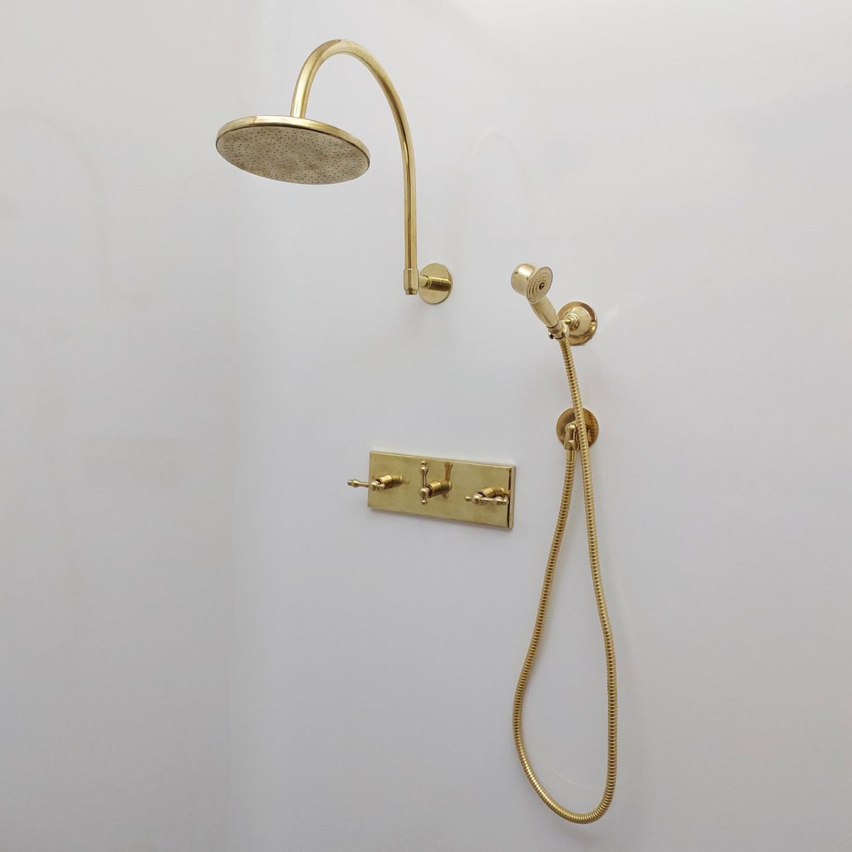 Unlacquered Brass Shower System