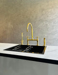 Antique Style Unlacquered Solid Brass 8" Bridge Faucet - Vintage Kitchen Sink Faucet with Optional Side Sprayer.Kitchen 