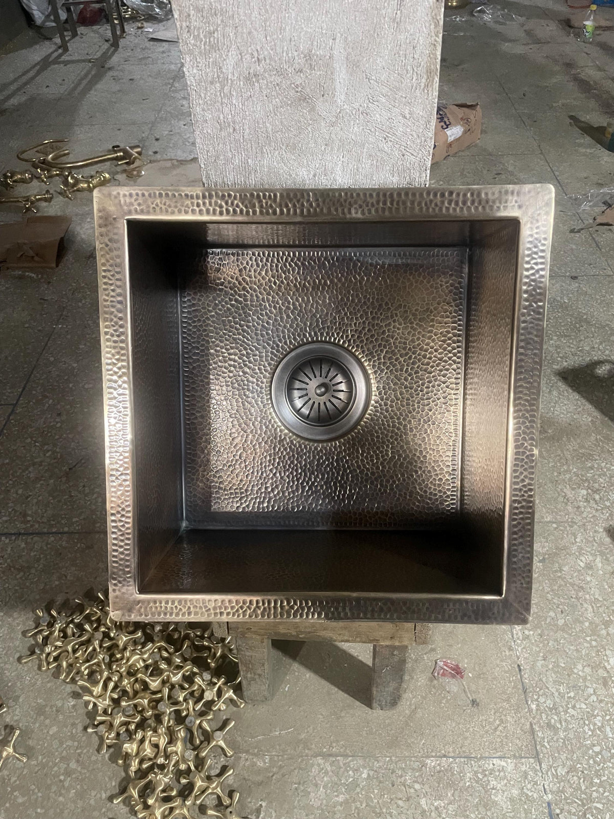 Artisan Hand-Hammered Brass Undermount Sink - Rustic Elegance for Kitchen