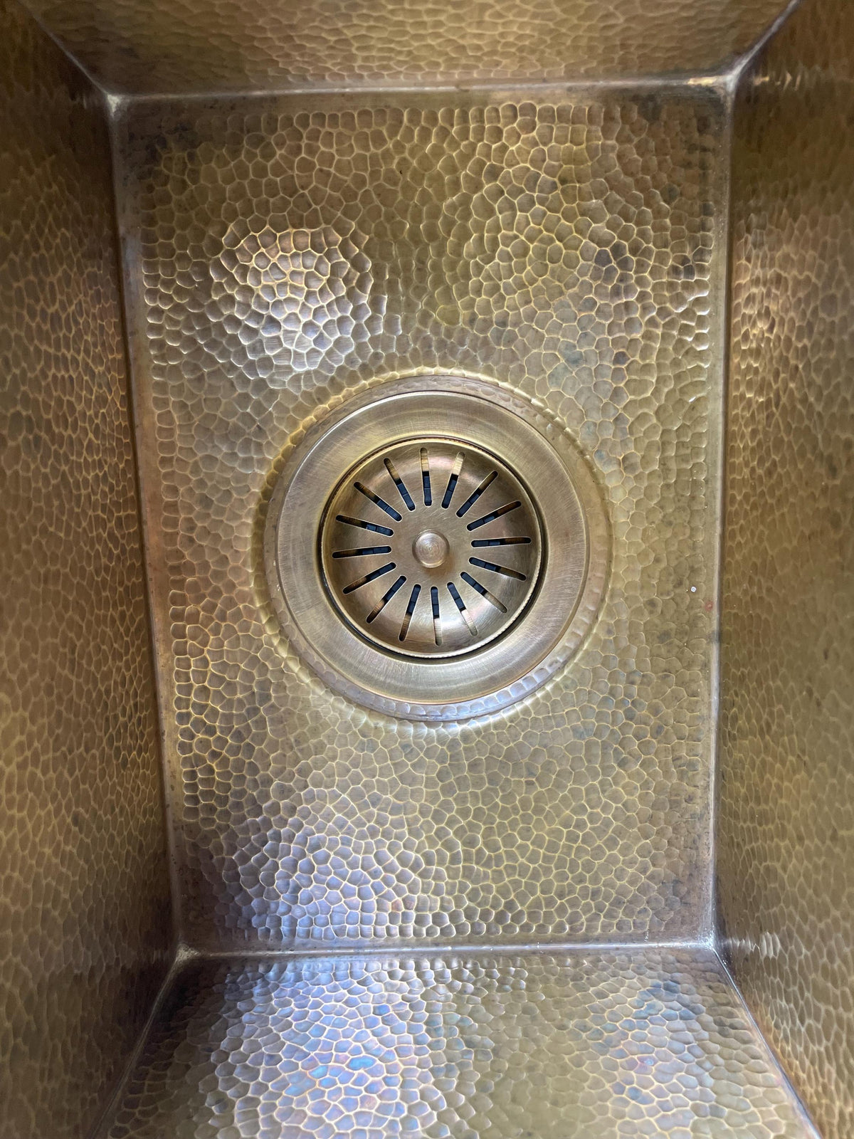 Solid Unlacquered Brass Undermount Hammered Sink
