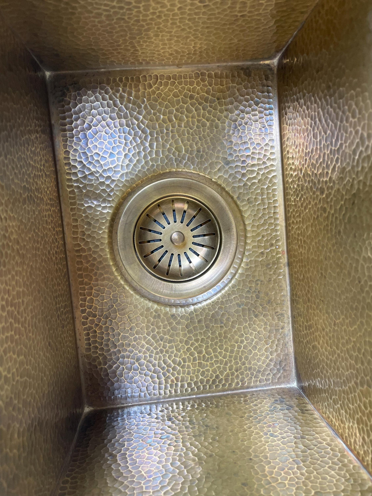 Solid Unlacquered Brass Undermount Hammered Sink