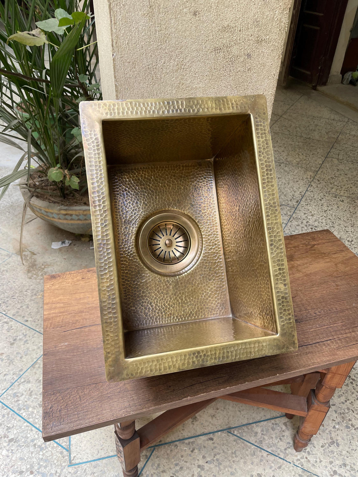 Solid Unlacquered Brass Undermount Hammered Sink