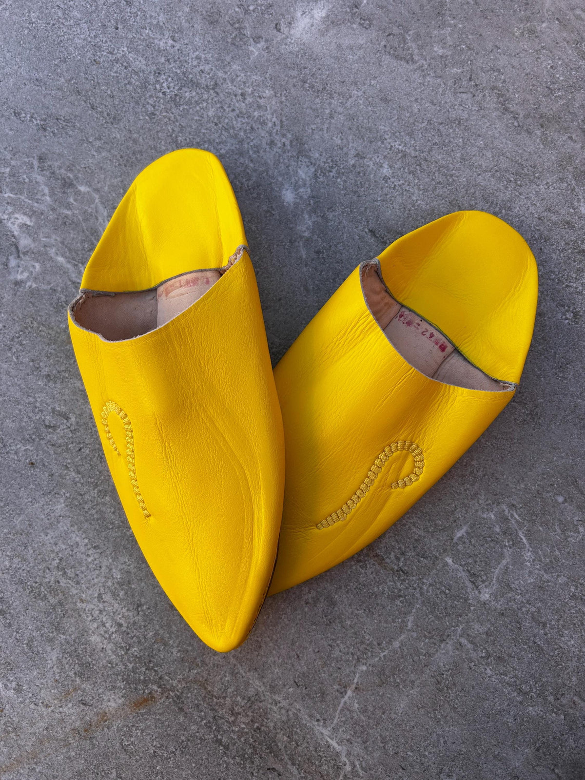 Artisan Moroccan Men’s Leather Yellow Babouches, Hand-Stitched Sheepskin Slippers, Soft Leather Slides for Everyday Comf