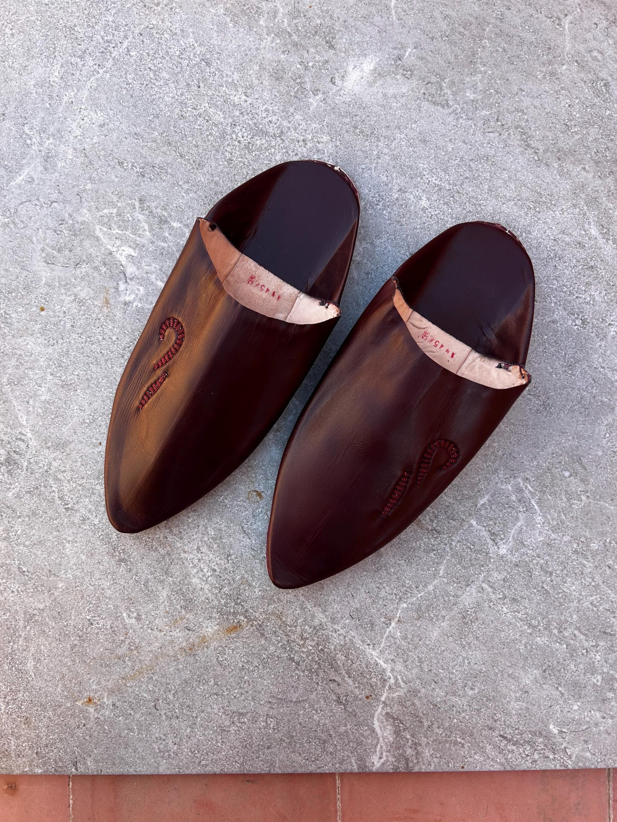 Artisan Moroccan Men’s Leather Merlot Babouches, Hand-Stitched Sheepskin Slippers, Soft Leather Slides for Everyday Comf