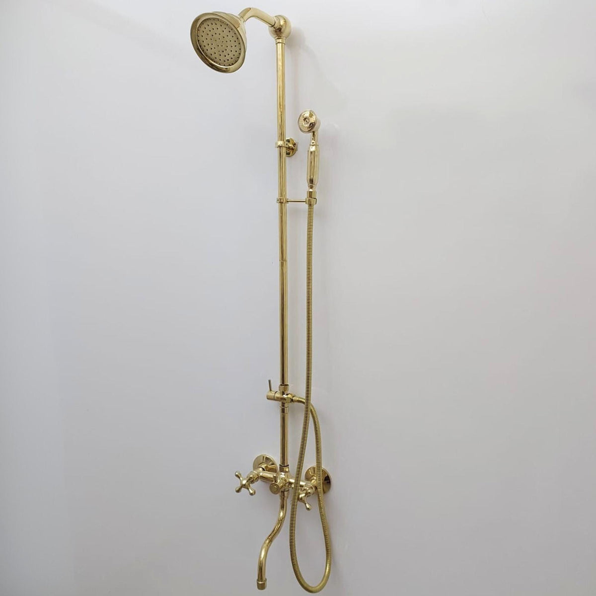 Unlacquered Brass Shower System