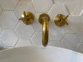 Vintage Unlacquered Brass Wall Mount Bathtub Faucet