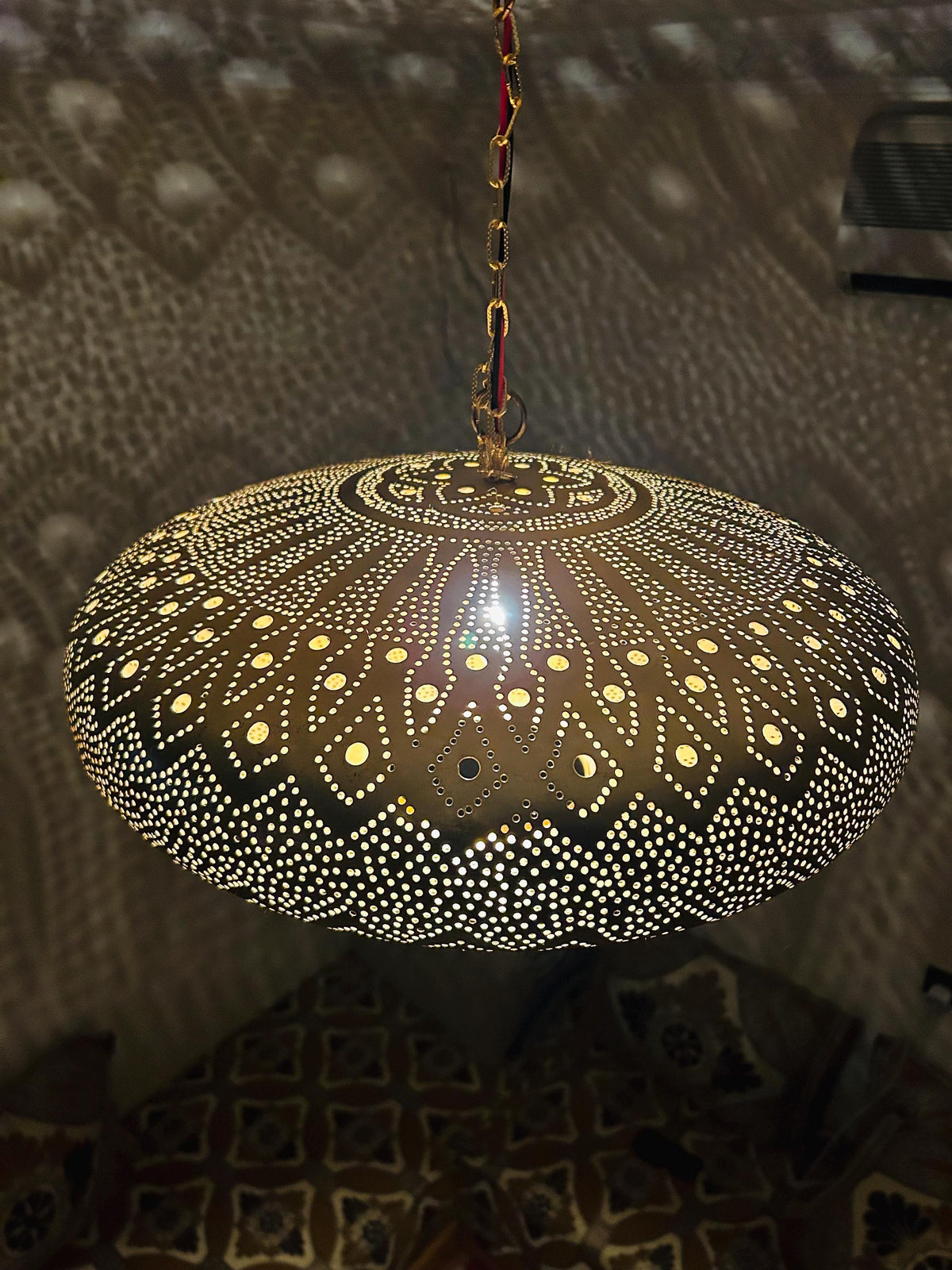 Authentic Handcrafted Moroccan light brass chandelier lighting Lamp, Patterns.Ceiling lamp, lighting, Round Pendant Lamp