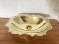 19.3" Solid Brass Sink, Unlacquered Oval Bathroom Vessel Sink, Exposed Bathroom Sink, Brass Sink, Rustic Oval Vessel Sin