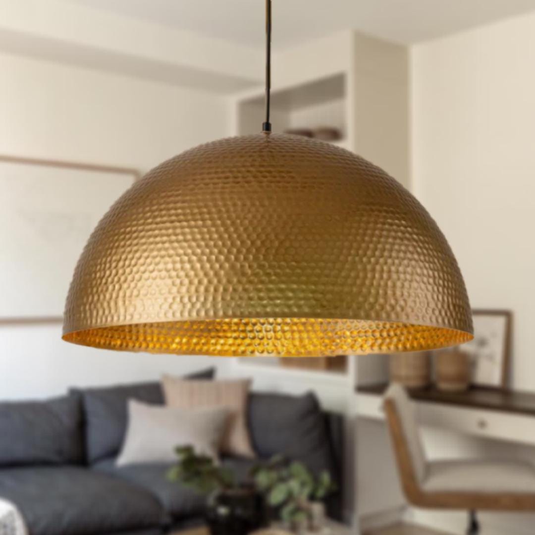 Vintage Dome-Style Copper Pendant Light, Handmade Lighting Fixture,Dome Light, Rustic Accent Lighting Fixture,Stylish Ha