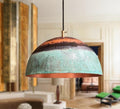 Oxidized Solid Copper Pendant Dome Ceiling Light,patina Copper Pendant Lamp,Solid Rustic Copper Farmhouse Kitchen Island