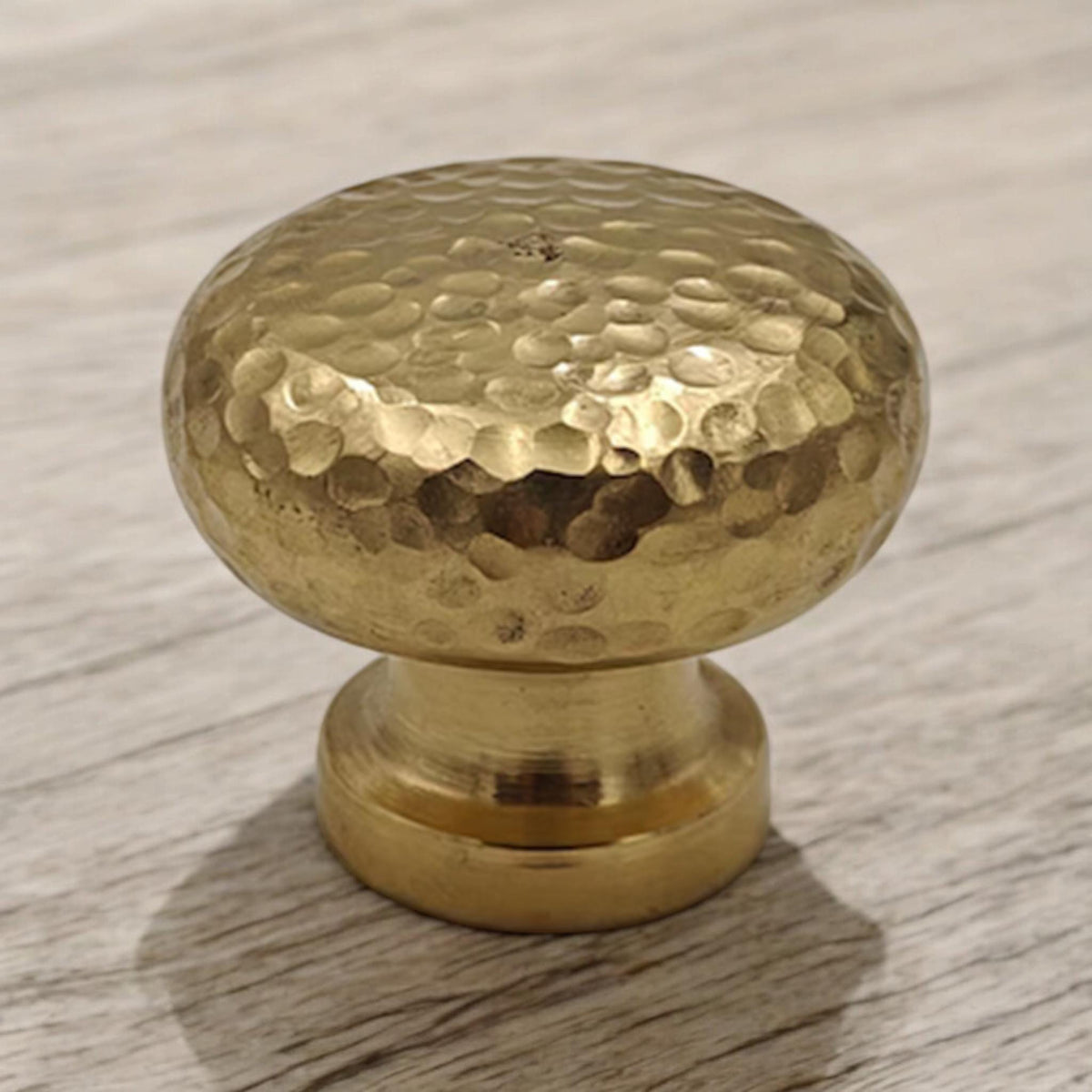 Handmade Hammered Brass Knobs: Unlacquered Cabinet Hardware