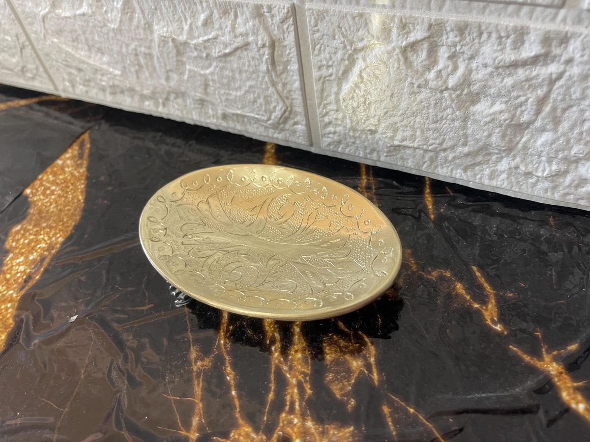 Brass Soap Dish Holder, Unlacquered Brass Floor Soap Dish, Engraved Solid Brass Soap Plate, Soap Dishware, Soap Rack, Br