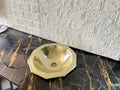Decagon Solid Brass Hammered Sink, Undermount Bathroom Sink, Kitchen Bar Sink, Handcrafted Brass Basin, Durable Metal Si