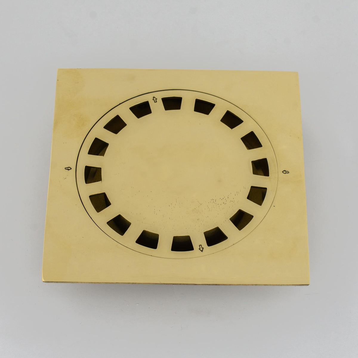 Solid Brass Square Shower Drain, Unlacquered