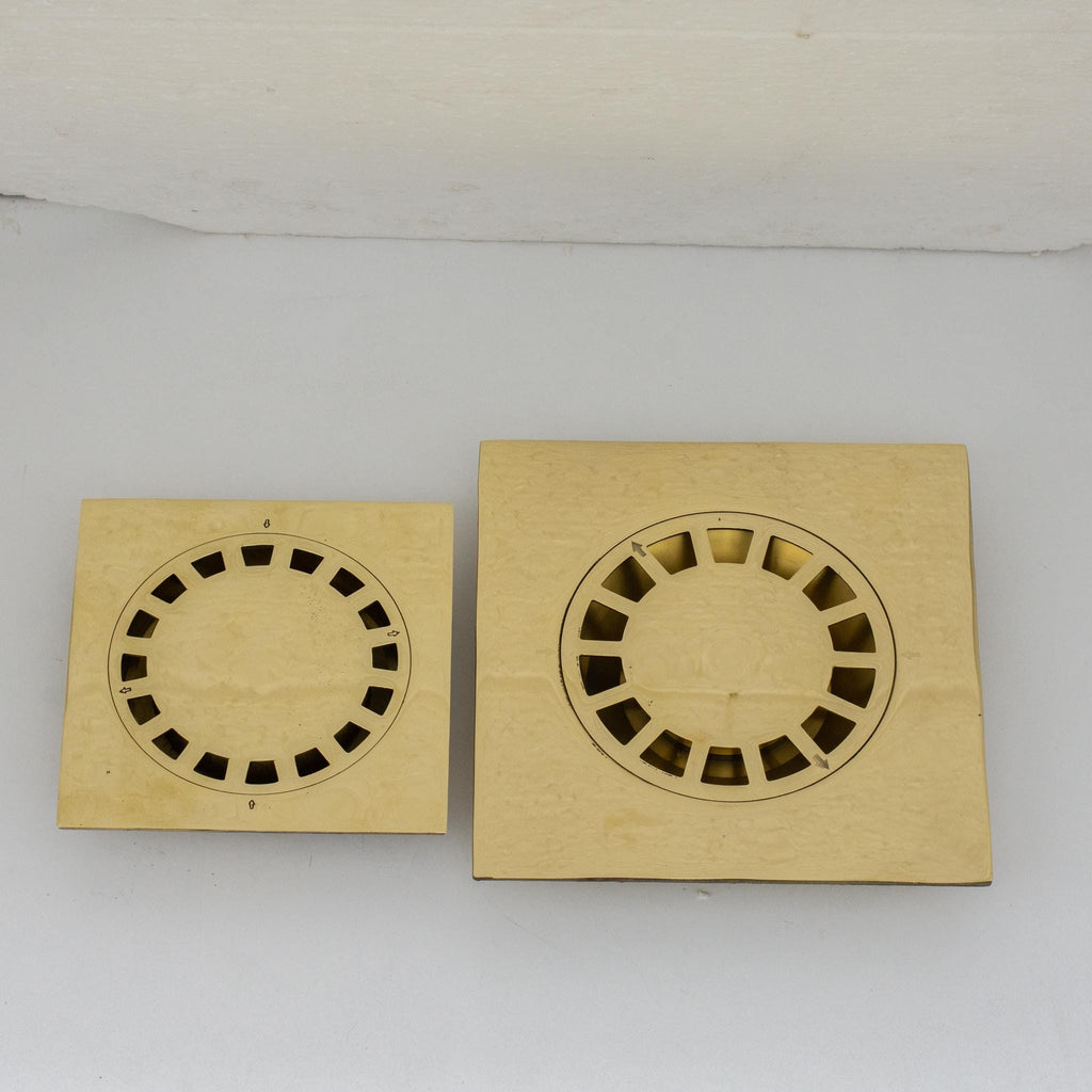 Solid Brass Square Shower Drain, Unlacquered