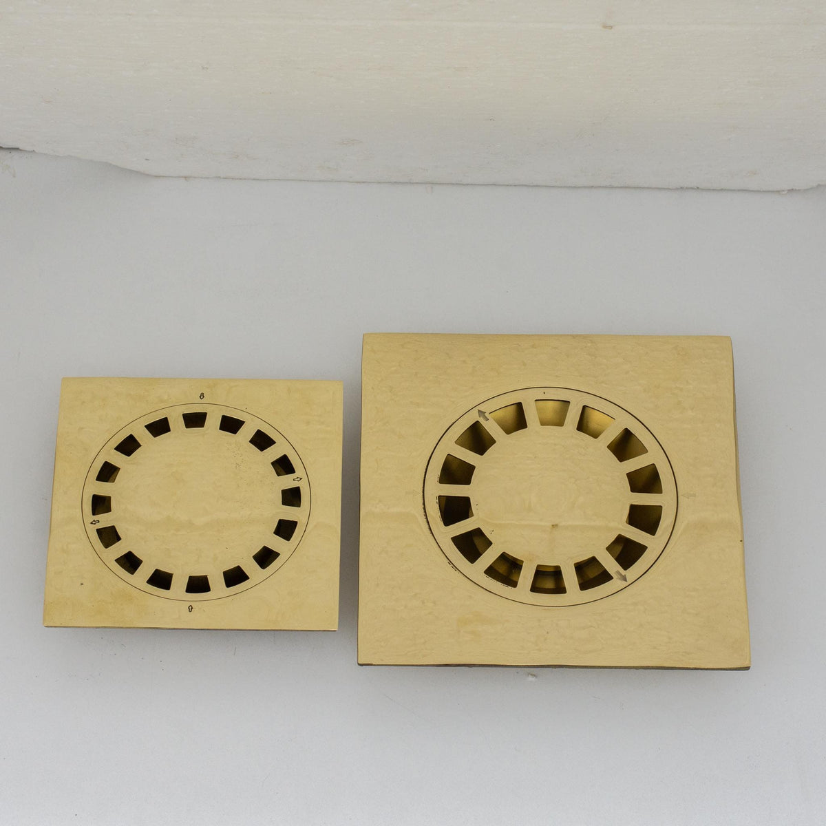 Solid Brass Square Shower Drain, Unlacquered