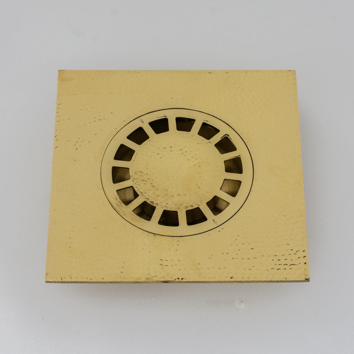 Solid Brass Floor Drain, Hammered Square Shower Drain Cover