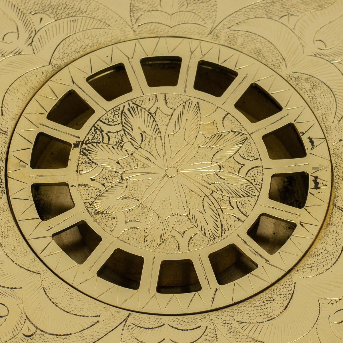 Solid Brass Floor Drain, Engraved Square Shower Drain