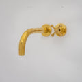 Solid Brass Wall Mount Cold Bathroom Faucet, Unlacquered Brass Bath Tap For Cold Water Only