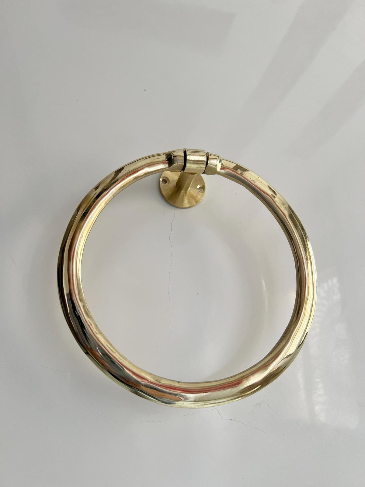 Brass Bathroom Towel Holder, Antique Brass Towel Rack, Hand Towel Ring for Bathroom Wall, Unlacquered Brass Hardware, Ci