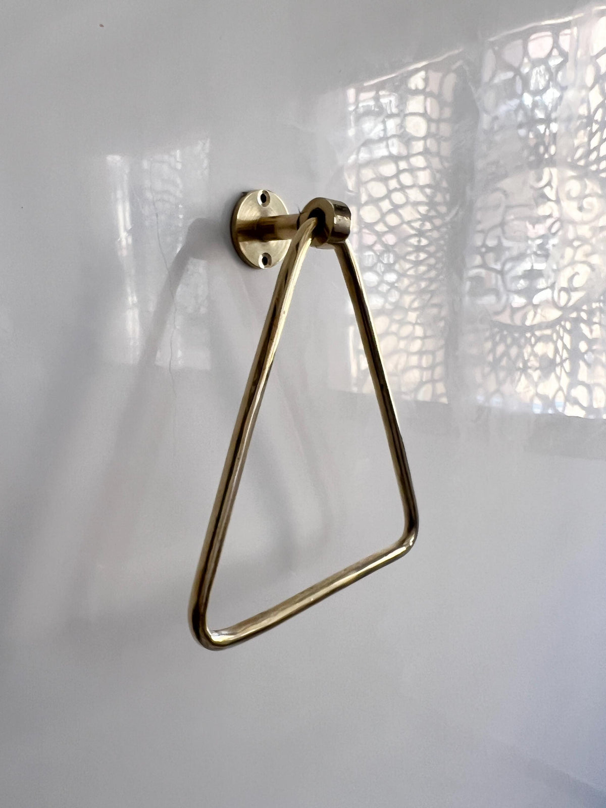 Brass Towel Holder, Brass Triangle Towel Rack, Powder Room Hand Towel Holder, Elegant Brass Accessory, Stylish Brass Tow