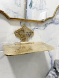 Engraved Solid Brass Wall-Mounted Bathroom Shelf, Handmade Brass Shelf, Small Brass Wall Shelf, Decorative Brass Shelf f
