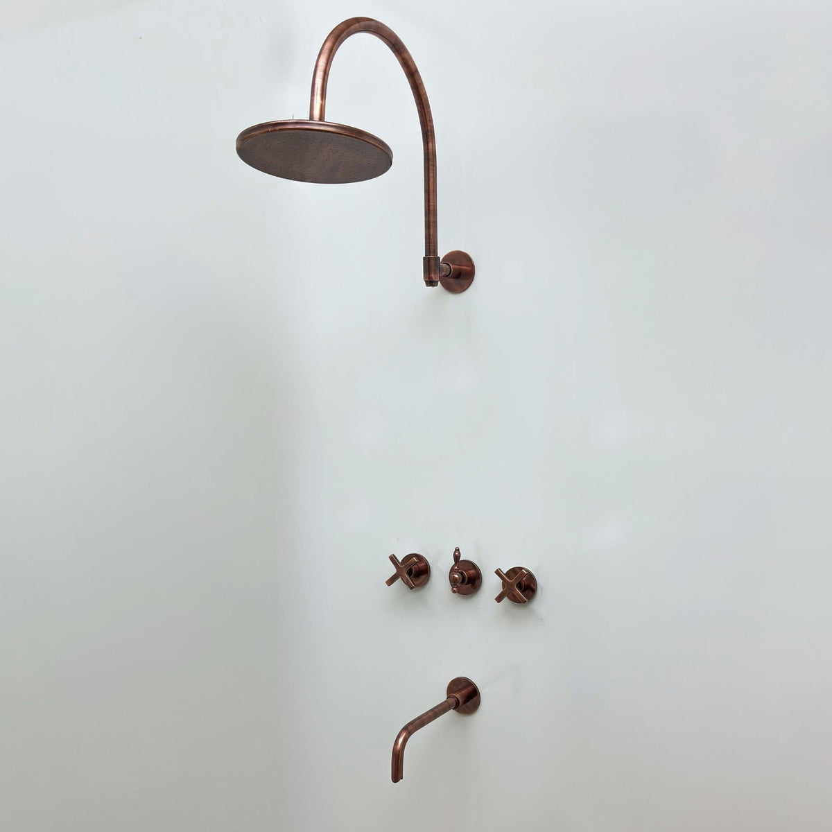 Antique Copper Rain Shower System with Tub Filler