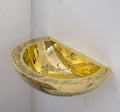 Unlacquered Brass Wall Hung Basin, Engraved Wall-Mounted Bathroom Sink, Floating Sink