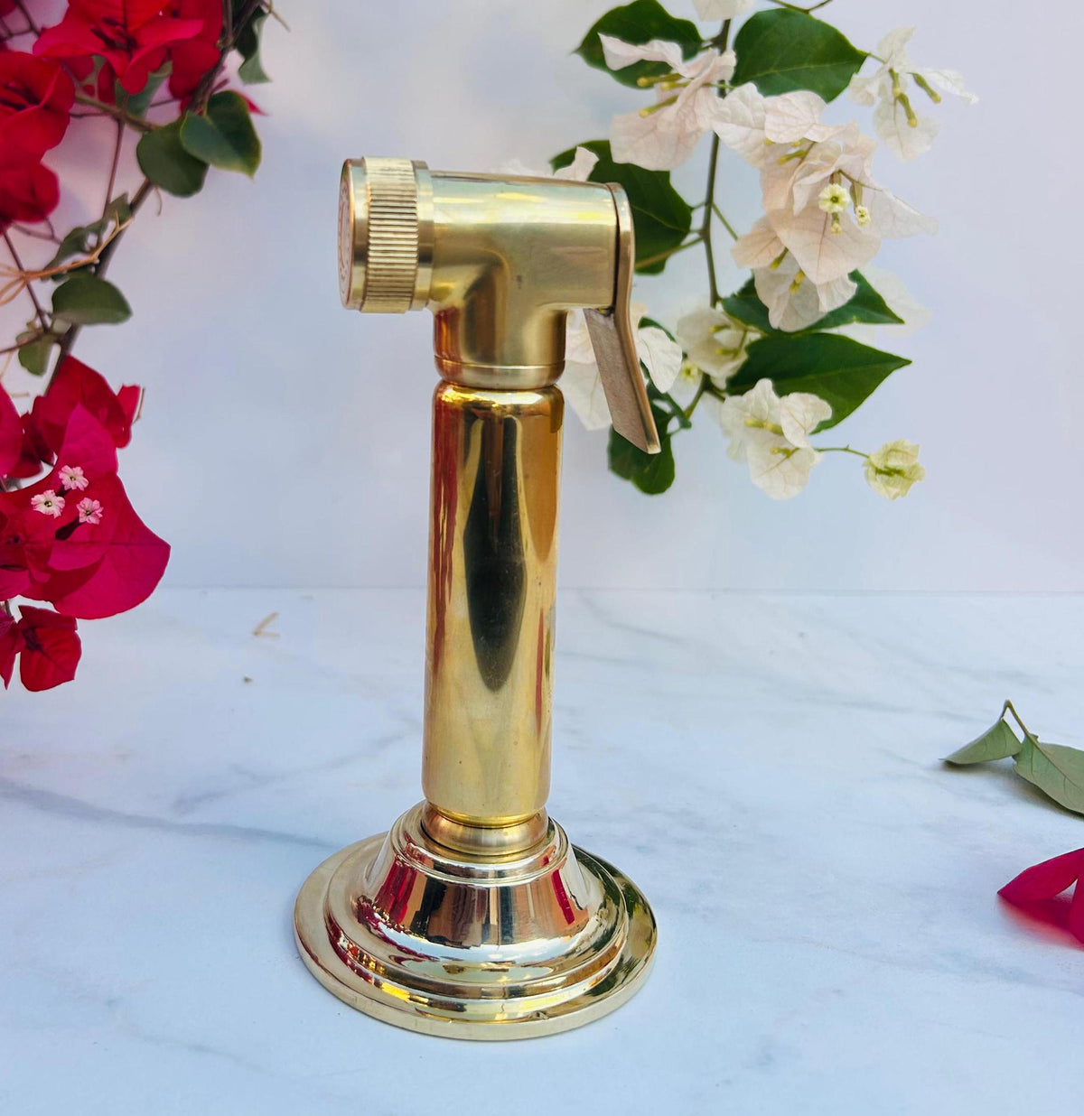 Unlacquered Solid Kitchen Brass Side Sprayer, Handmade for Superior Performance with high pressure, Solid brass Sprayer.