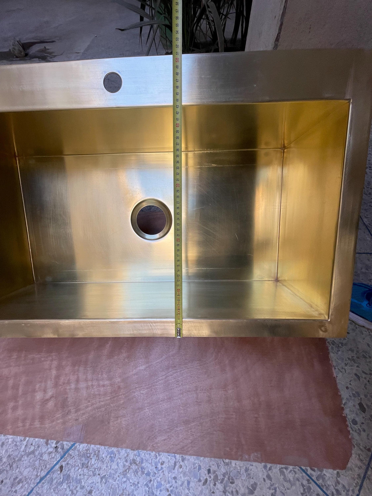 Handcrafted Rectangular Brass Sink
