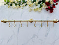 Unlacquered Solid Brass Hanging Pot Rack. Brass Kitchen Rail,kitchen hanging Rail.Brass hooks.Hooks for kitchen.Pipe rai