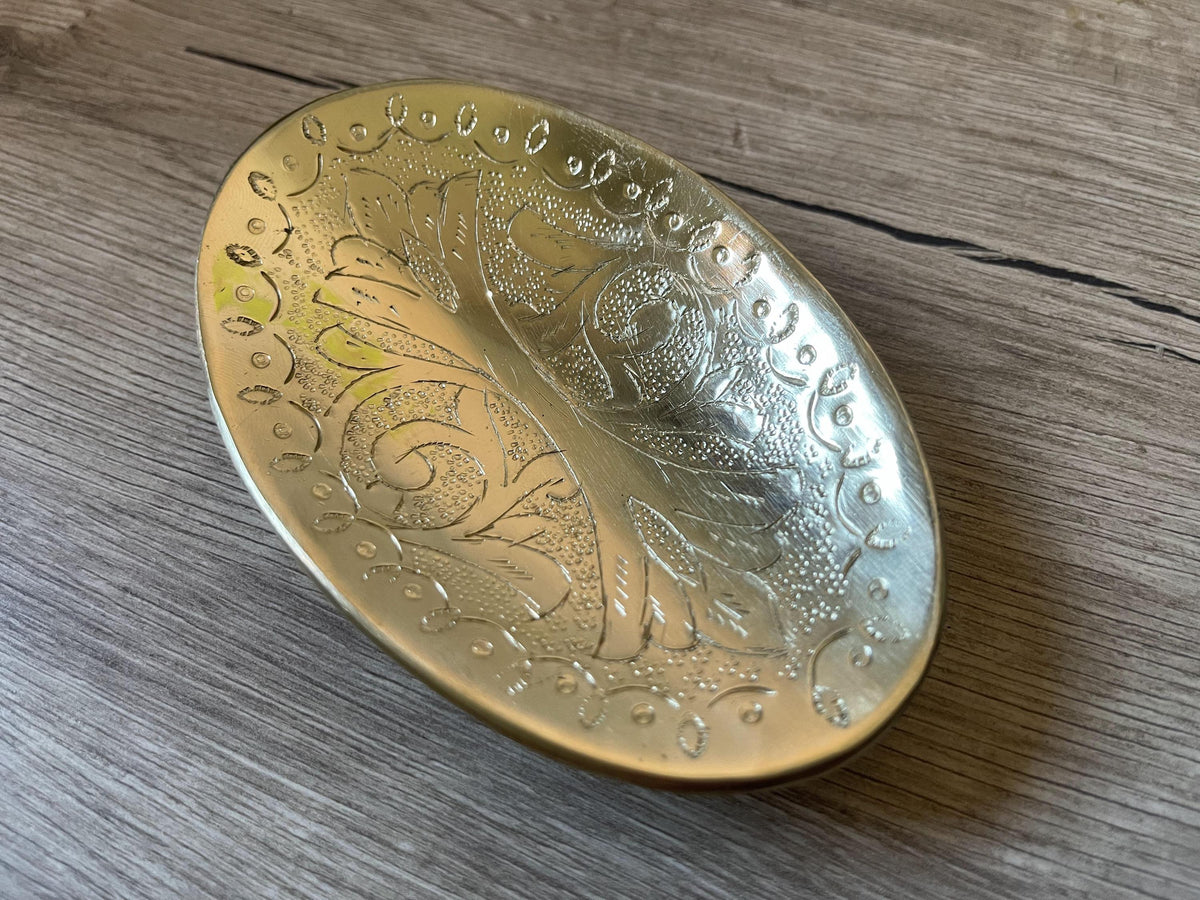 Brass Soap Dish Holder, Unlacquered Brass Floor Soap Dish, Engraved Solid Brass Soap Plate, Soap Dishware, Soap Rack Dec