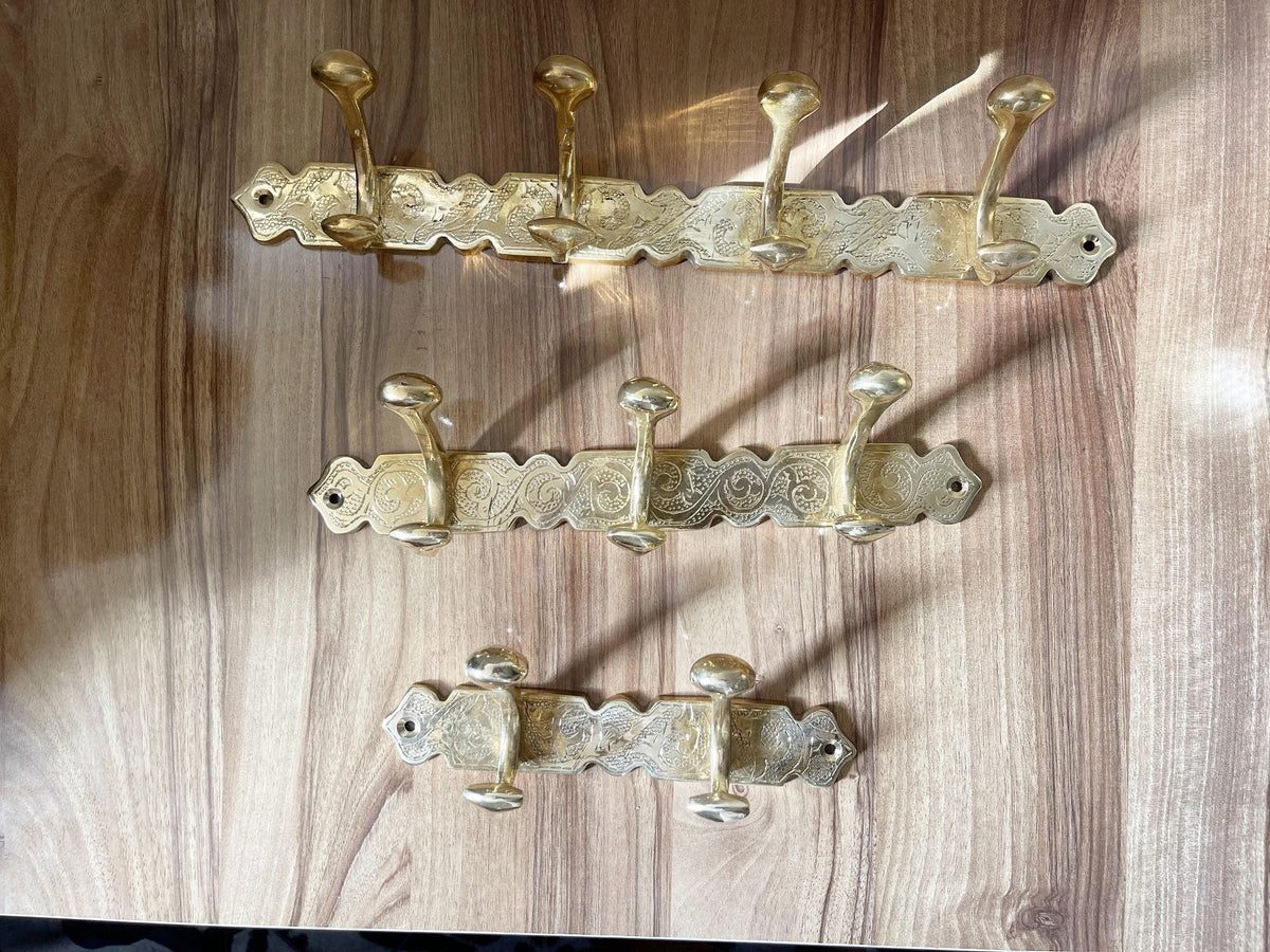 Unlacquered Brass Clothes Hooks Holder, Handcrafted Wall Hanging Hook, Elegant Brass Coat Hook for Home or Office, Durab